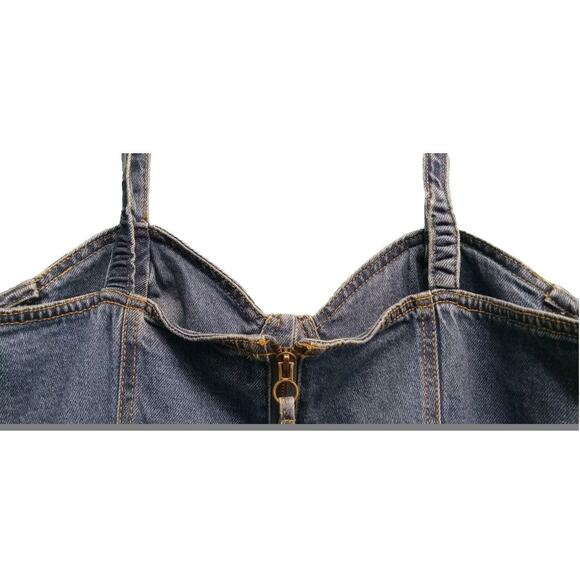 NWT Steve Madden Denim Medium Wash Blue Jean Tank Dress XL Retro Streetwear - Picture 6 of 9
